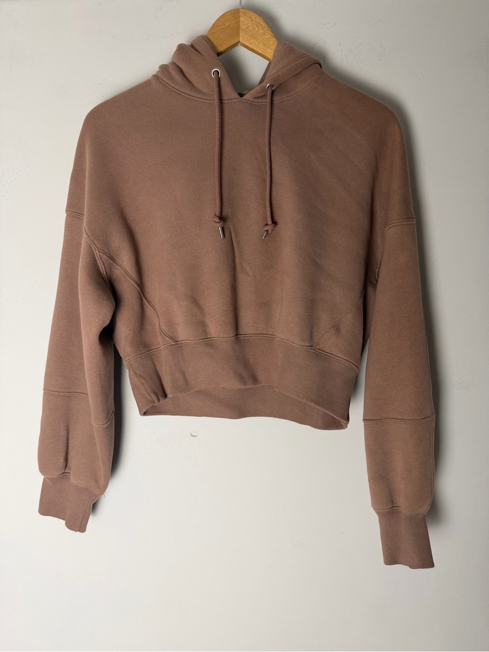 Abercrombie & Fitch Cropped Hoodie in Mocha Brown